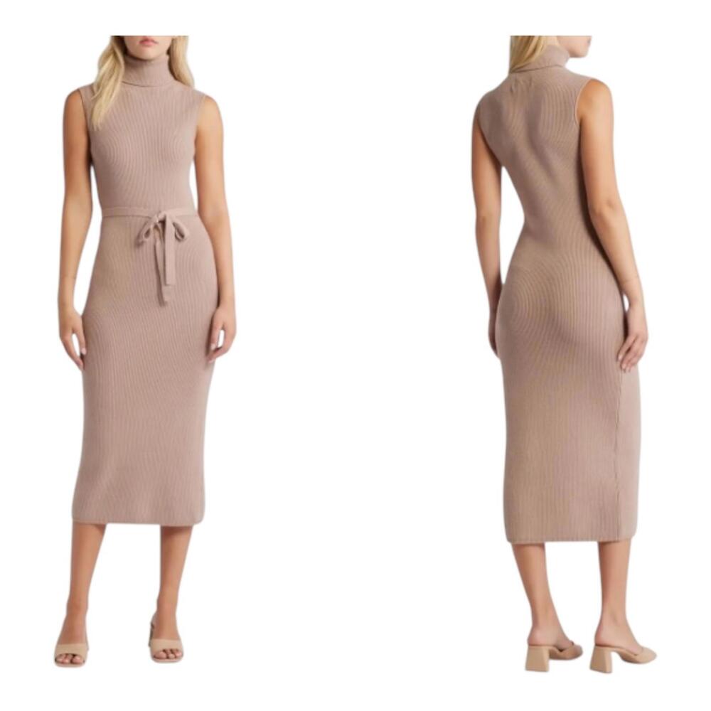 NWT Charles‎ Henry Turtleneck Sleeveless Rib Sweater Dress Sz M